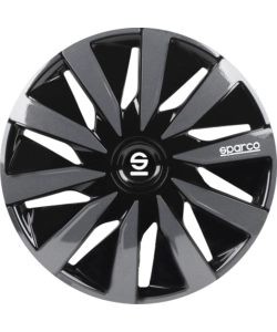 SET 4 COPRICERCHI AUTO SPARCO "LAZIO" NERO/GRIGIO, 13" POLLICI - SPC1391BKGR